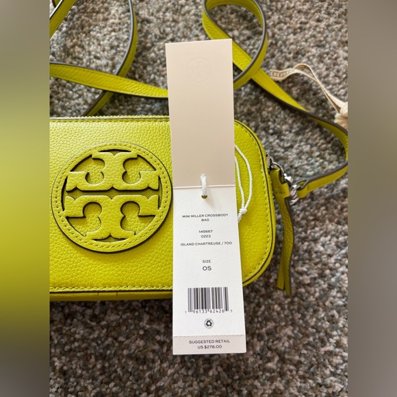🔥 NWT Tory Burch Mini Miller Crossbody Bag Island Chartreuse RARE COLOR - Picture 7 of 11